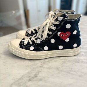 Comme des Garcons Play X Converse Black and White Polka Dot Sneakers